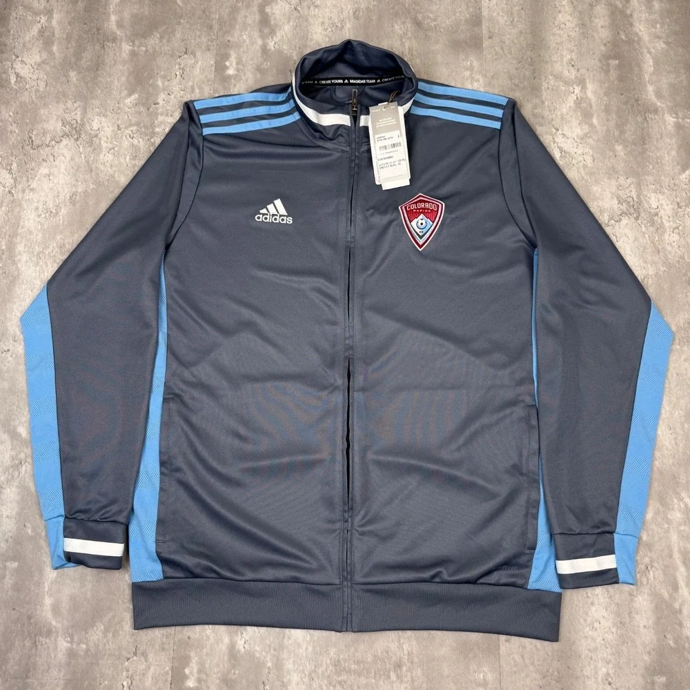 adidas Colorado Rapids‎ MLS Soccer Track Jacket Mens XL Gray Team Issued NWT